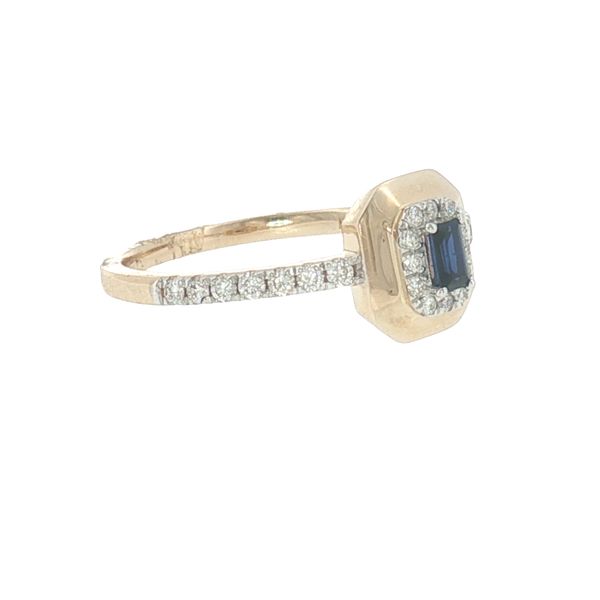 Delicate Radiance: Petite Sapphire & Diamond Halo Ring Image 2 Bryan Jewelry Prattville, AL