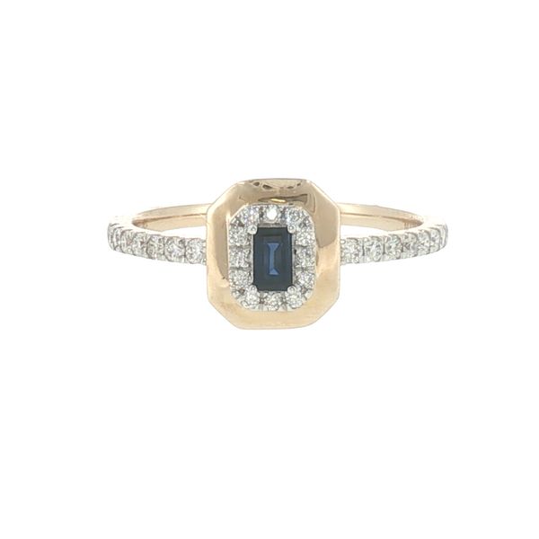 Delicate Radiance: Petite Sapphire & Diamond Halo Ring Bryan Jewelry Prattville, AL