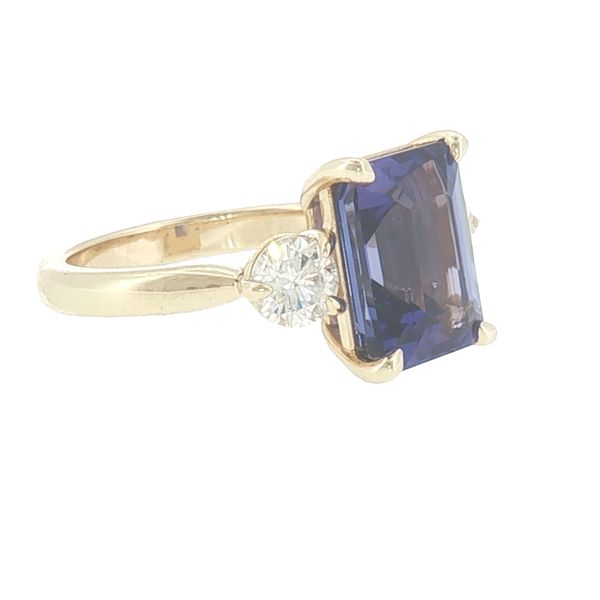 Classic Three-Stone Elegance with Rich Tanzanite Color. Image 3 Bryan Jewelry Prattville, AL