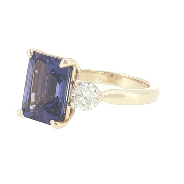 Classic Three-Stone Elegance with Rich Tanzanite Color. Image 4 Bryan Jewelry Prattville, AL
