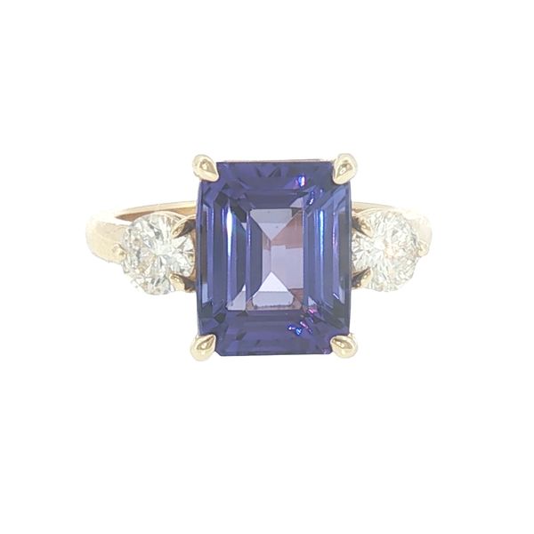 Classic Three-Stone Elegance with Rich Tanzanite Color. Bryan Jewelry Prattville, AL
