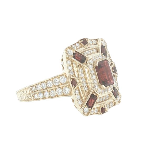Vintage-Inspired Geometry with Rich Garnet Color. Image 2 Bryan Jewelry Prattville, AL