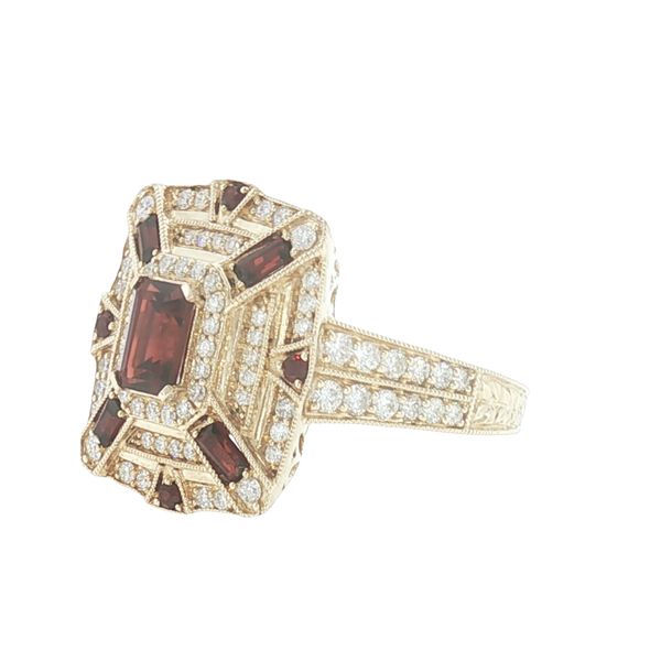 Vintage-Inspired Geometry with Rich Garnet Color. Image 3 Bryan Jewelry Prattville, AL