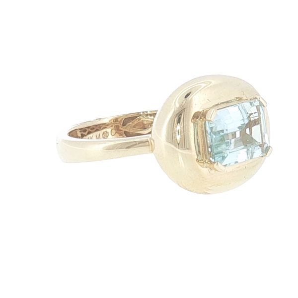 Modern Simplicity with a Fresh Aquamarine Glow.-The Aurora Ring Image 2 Bryan Jewelry Prattville, AL