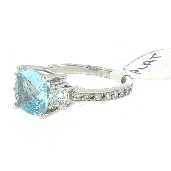 Estate Aquamarine & Diamond Ring Image 3 Bryan Jewelry Prattville, AL