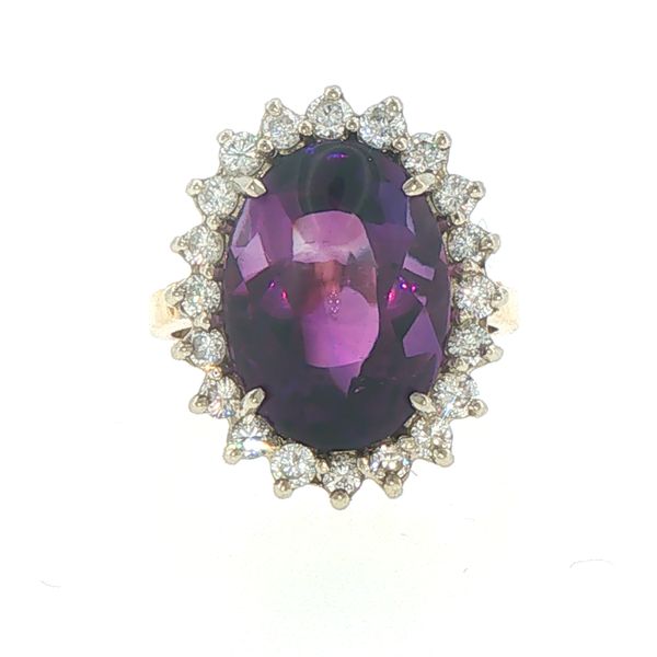 Estate Buff Top Amethyst & Diamond Ring Bryan Jewelry Prattville, AL