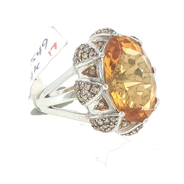 Estate Citrine & Diamond Ring Image 2 Bryan Jewelry Prattville, AL