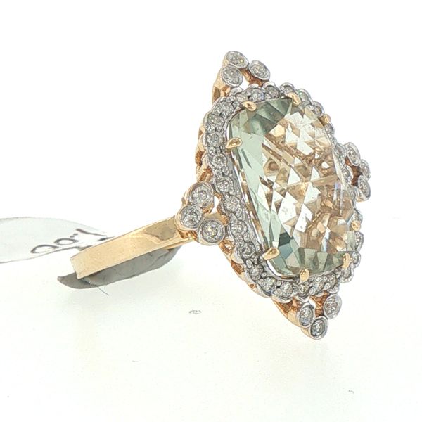 Estate Aquamarine & Diamond Halo Ring Image 2 Bryan Jewelry Prattville, AL