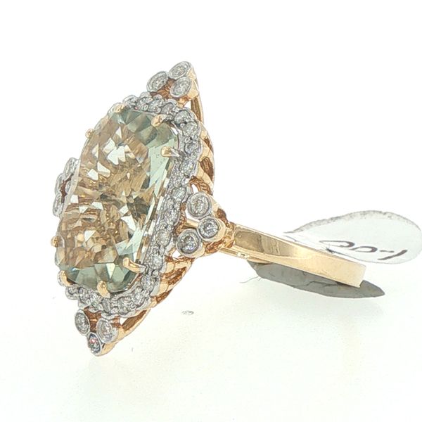 Estate Aquamarine & Diamond Halo Ring Image 3 Bryan Jewelry Prattville, AL