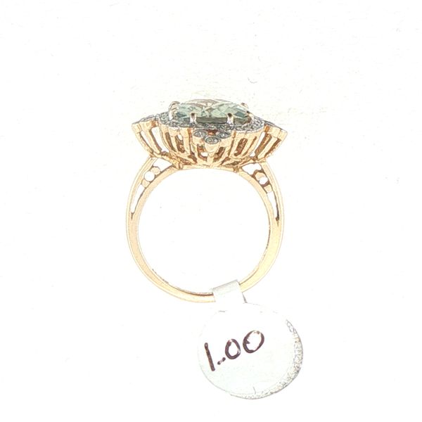 Estate Aquamarine & Diamond Halo Ring Image 5 Bryan Jewelry Prattville, AL