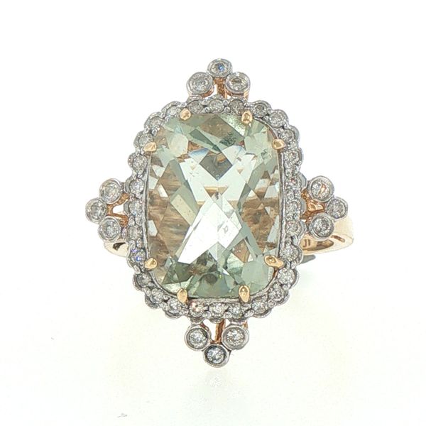 Estate Aquamarine & Diamond Halo Ring Bryan Jewelry Prattville, AL