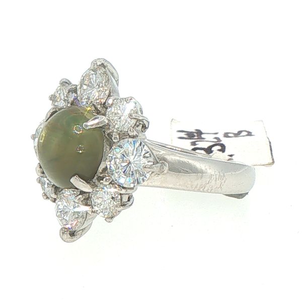 Estate Cat’s Eye Chrysoberyl & Diamond Ring Image 2 Bryan Jewelry Prattville, AL