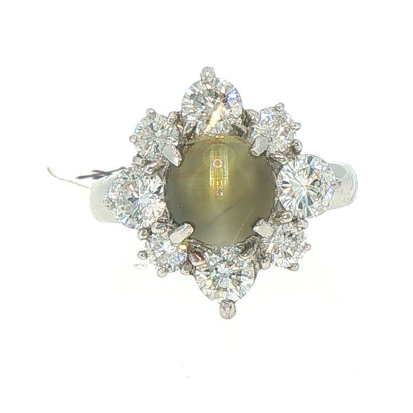Estate Cat’s Eye Chrysoberyl & Diamond Ring Image 3 Bryan Jewelry Prattville, AL