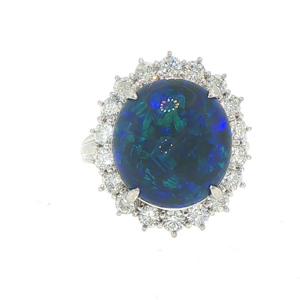 Estate Black Opal & Diamond Ring Bryan Jewelry Prattville, AL