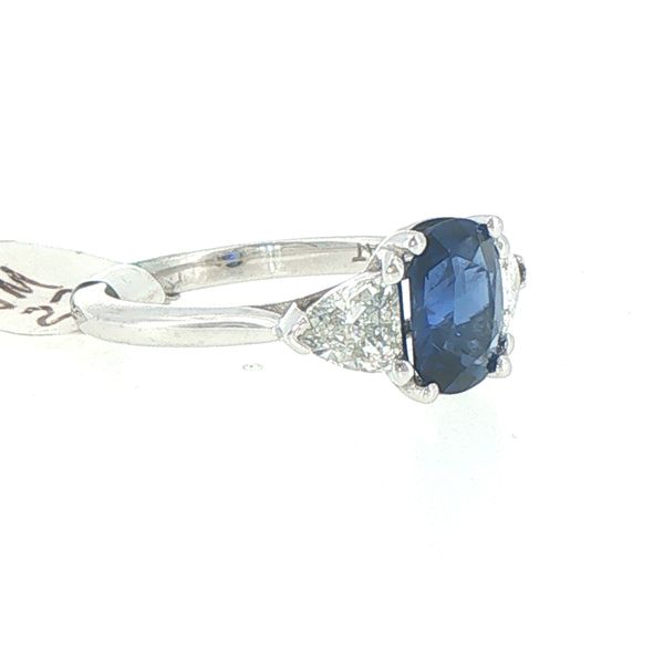 Estate Sapphire & Trillion Diamond Ring Image 2 Bryan Jewelry Prattville, AL