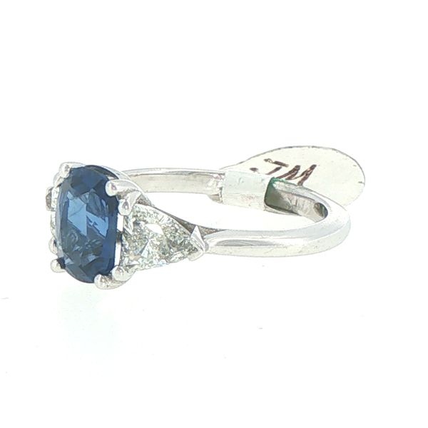 Estate Sapphire & Trillion Diamond Ring Image 3 Bryan Jewelry Prattville, AL