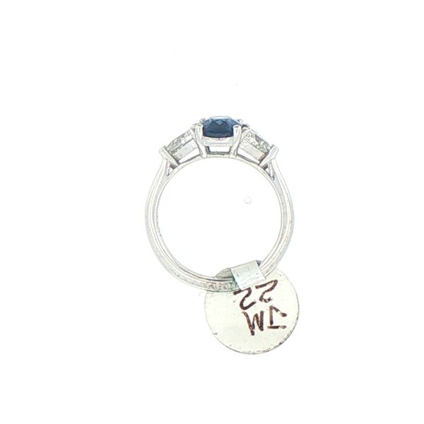 Estate Sapphire & Trillion Diamond Ring Image 5 Bryan Jewelry Prattville, AL