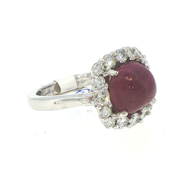 Estate Ruby Cabochon & Diamond Ring Image 2 Bryan Jewelry Prattville, AL