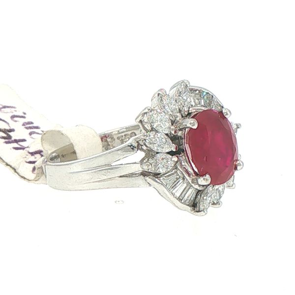 Estate Burma Ruby & Diamond Ring Image 3 Bryan Jewelry Prattville, AL