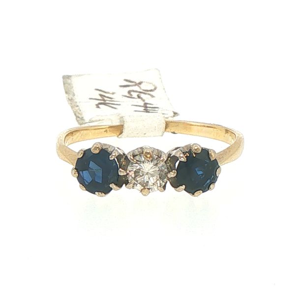 Estate Sapphire & Diamond Three Stone Ring Bryan Jewelry Prattville, AL