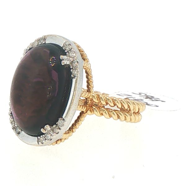 Estate Amethyst Cabochon & Diamond Ring Image 3 Bryan Jewelry Prattville, AL