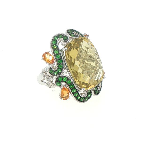 Estate Lemon Quartz, Tsavorite Garnet & Citrine Ring Image 2 Bryan Jewelry Prattville, AL