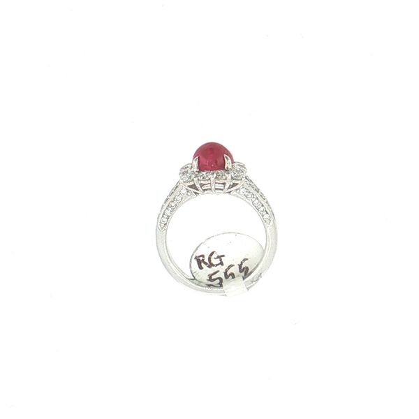 Estate Ruby Cabochon & Diamond Ring Image 5 Bryan Jewelry Prattville, AL