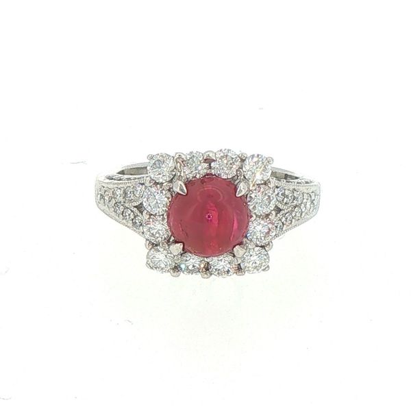 Estate Ruby Cabochon & Diamond Ring Bryan Jewelry Prattville, AL