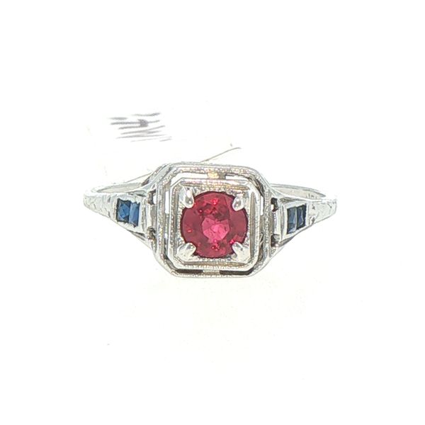 Estate Antique Ruby & Sapphire Filigree Ring Bryan Jewelry Prattville, AL