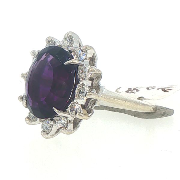 Estate Amethyst & Diamond Halo Ring Image 3 Bryan Jewelry Prattville, AL