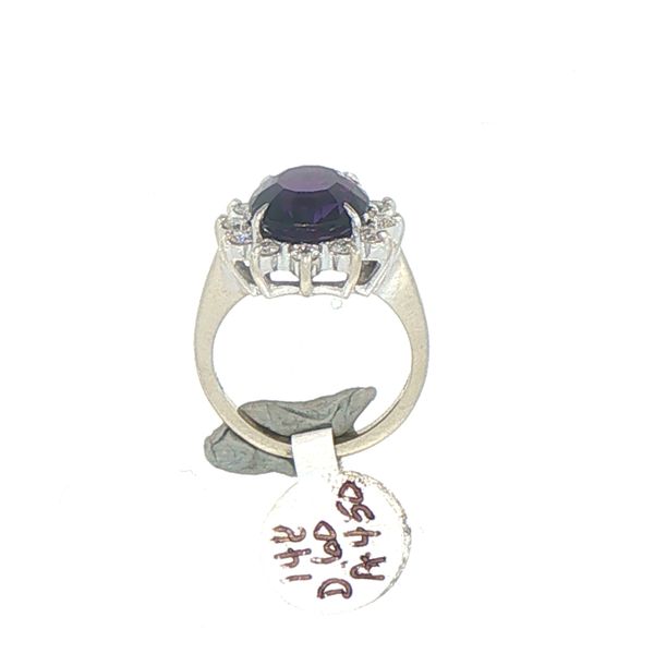 Estate Amethyst & Diamond Halo Ring Image 5 Bryan Jewelry Prattville, AL