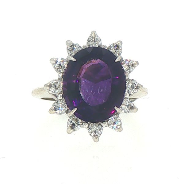 Estate Amethyst & Diamond Halo Ring Bryan Jewelry Prattville, AL