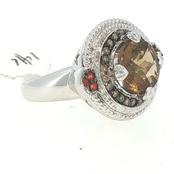 Estate Smokey Quartz & Ruby Accent Ring Image 2 Bryan Jewelry Prattville, AL