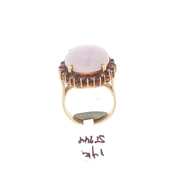 14K Yellow Gold Lavender Jade, Amethyst & Diamond Ring Image 5 Bryan Jewelry Prattville, AL
