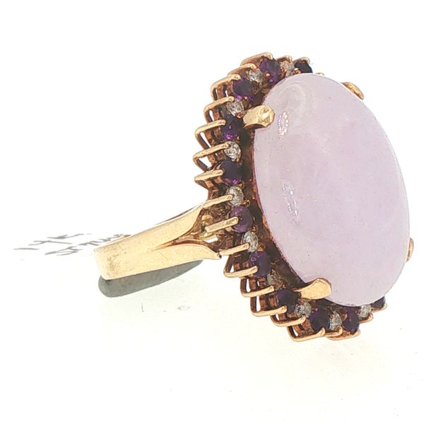 14K Yellow Gold Lavender Jade, Amethyst & Diamond Ring Bryan Jewelry Prattville, AL