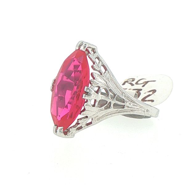Antique Filigree Synthetic Ruby Ring Image 3 Bryan Jewelry Prattville, AL