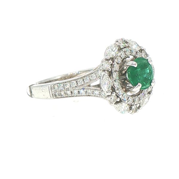 Emerald & Diamond Estate Cocktail Ring Image 4 Bryan Jewelry Prattville, AL