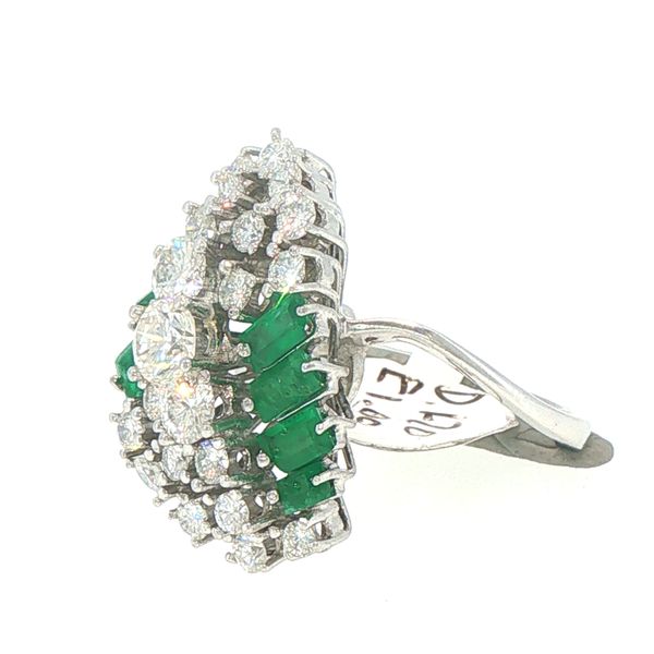Emerald & Diamond Cocktail Estate Ring Image 3 Bryan Jewelry Prattville, AL