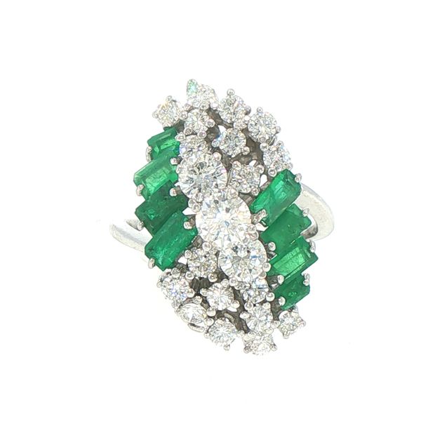 Emerald & Diamond Cocktail Estate Ring Bryan Jewelry Prattville, AL