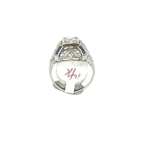 Art Deco Diamond & Sapphire Estate Ring Image 5 Bryan Jewelry Prattville, AL