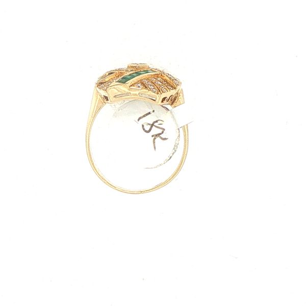 Emerald & Diamond Bypass Estate Ring Image 5 Bryan Jewelry Prattville, AL