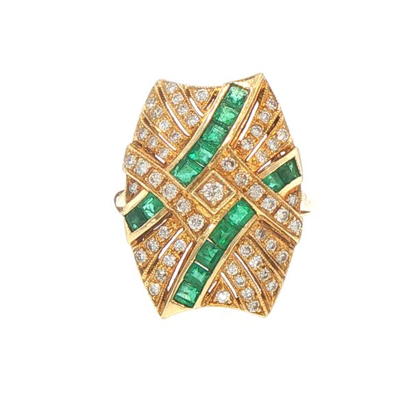 Emerald & Diamond Bypass Estate Ring Bryan Jewelry Prattville, AL