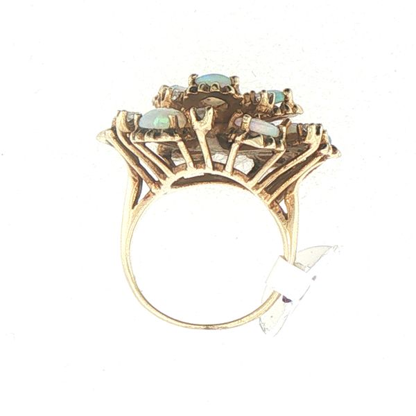 Opal & Diamond Cluster Estate Ring Image 5 Bryan Jewelry Prattville, AL