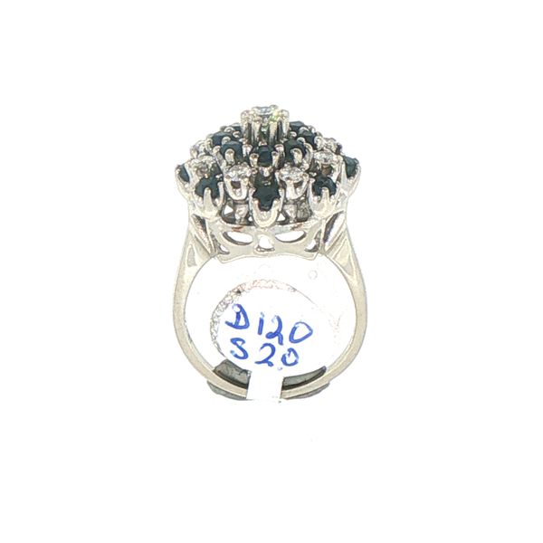 Estate Sapphire & Diamond Beehive Cluster Ring Image 5 Bryan Jewelry Prattville, AL