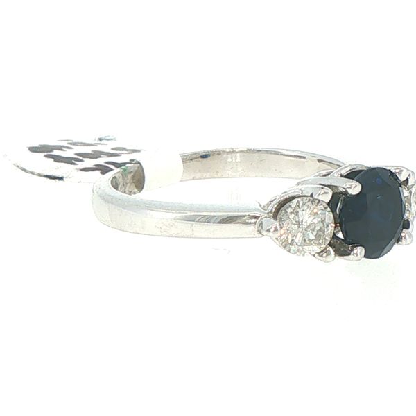 Estate Sapphire & Diamond Three Stone Ring Image 2 Bryan Jewelry Prattville, AL