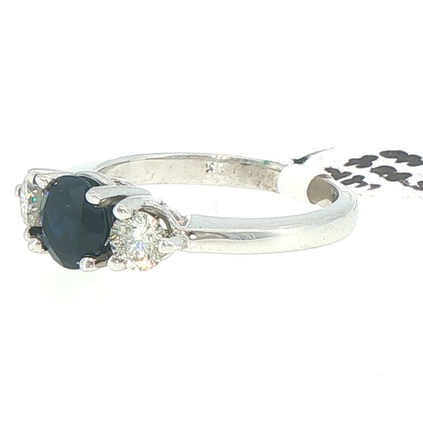 Estate Sapphire & Diamond Three Stone Ring Image 3 Bryan Jewelry Prattville, AL