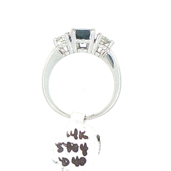 Estate Sapphire & Diamond Three Stone Ring Image 5 Bryan Jewelry Prattville, AL