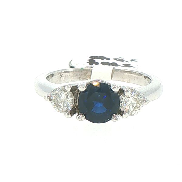 Estate Sapphire & Diamond Three Stone Ring Bryan Jewelry Prattville, AL
