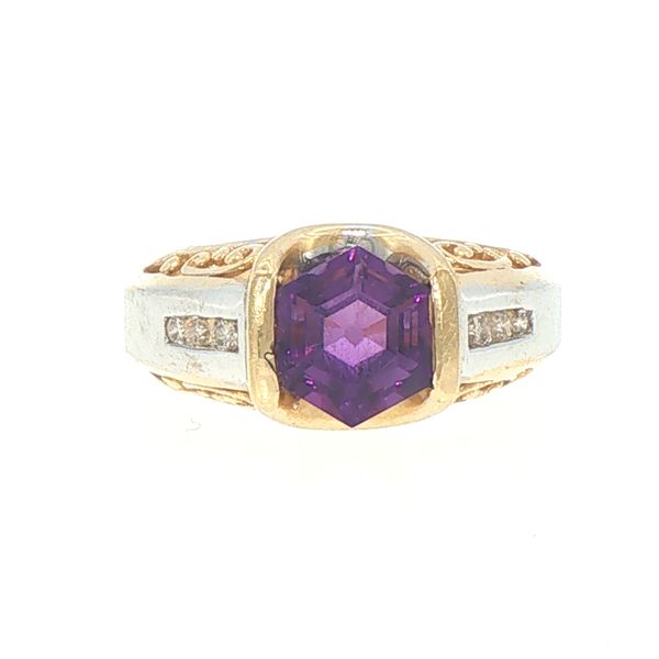 Estate Two-Tone Amethyst & Diamond Accent Ring Bryan Jewelry Prattville, AL
