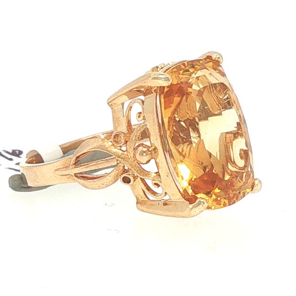 Estate 18K Yellow Gold Cushion Cut Citrine Ring Image 2 Bryan Jewelry Prattville, AL